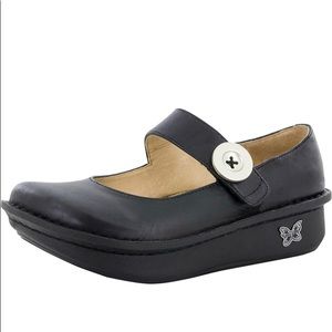 ALEGRIA: WOMEN'S "PALOMA" BLACK NAPA SHOES. 8-8.5/38. NWT.